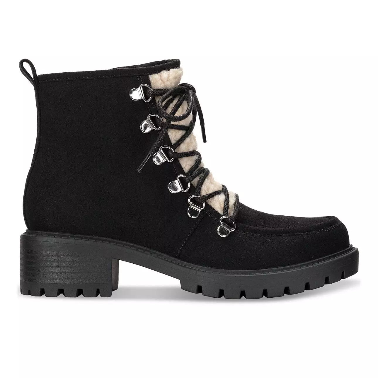 Sun + Stone Women's Quiinn Lace-Up Lug Booties  Color Peanut Micro Size 7.5M