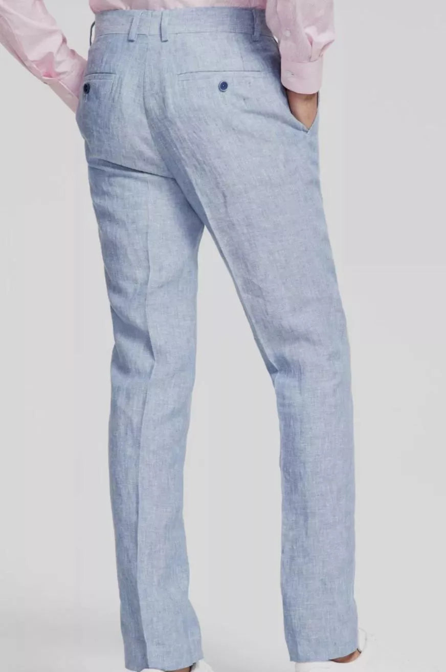 Bar III Men's Slim-Fit Textured Linen Dress Suit Pants  Color Light Blue W32xL30