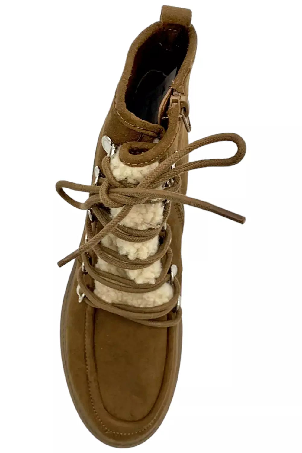 Sun + Stone Women's Quiinn Lace-Up Lug Booties  Color Peanut Micro Size 9.5M