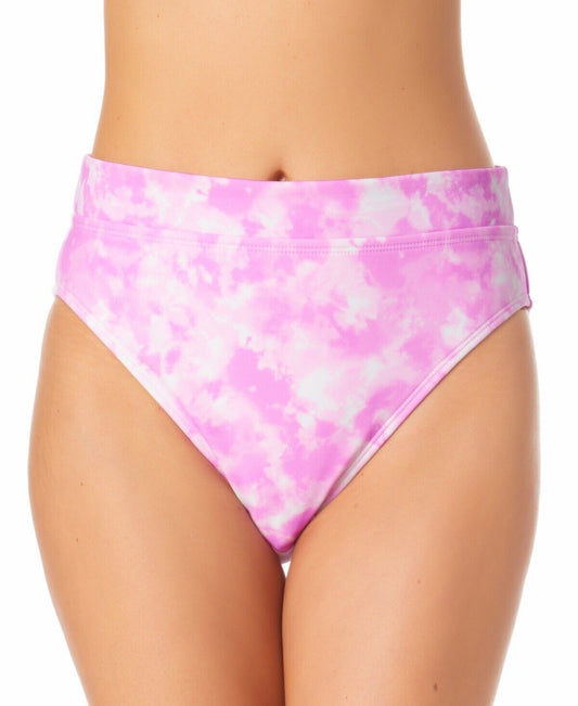 California Waves Juniors Printed High-Waist Bikini Bottoms  Color Pink Tie Dye Size S