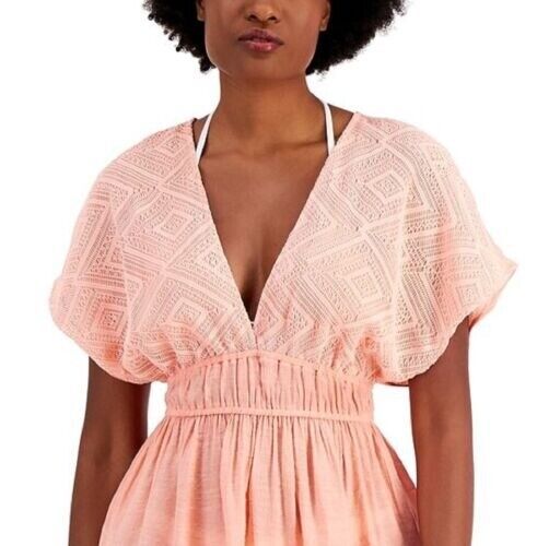 Miken Juniors Tie-Back Dress Cover-Up  Color Peach Size M