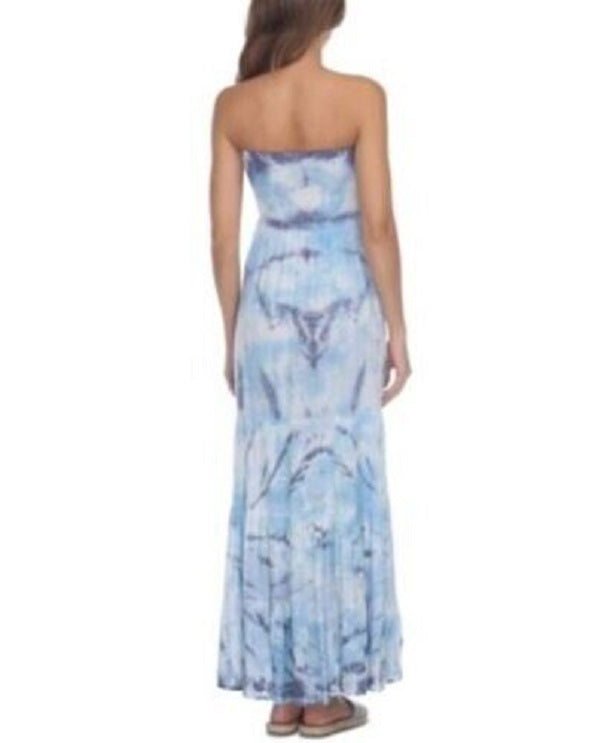 Raviya Tie-Dye Strapless Maxi Cover-Up  Color Sky Tie Dye Size L