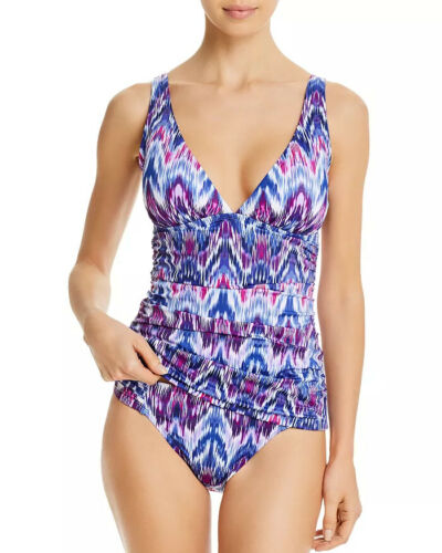 Tommy Bahama Ikat-Print Shirred Hipster Bikini Bottom  Color Blue Monday Size S
