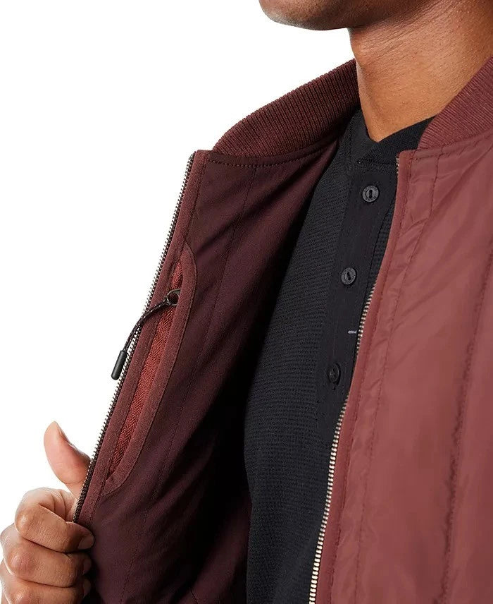 BASS OUTDOOR Men's Reversible Zip Front Liner Bomber Jacket  Rum Raisin Size M