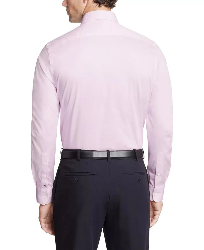 Tommy Hilfiger Men's Slim-Fit THFlex Dress Shirt Light Pink 16.5 32/33
