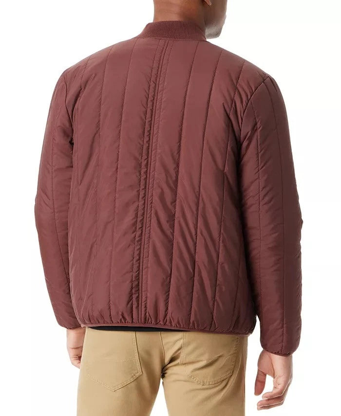 BASS OUTDOOR Men's Reversible Zip Front Liner Bomber Jacket  Rum Raisin Size M