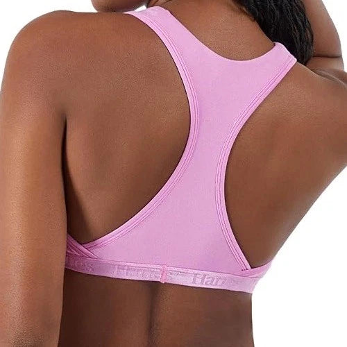 Hanes Women's 2-Pk. Ultima Super Soft Bralette  Black/Pink Size XL