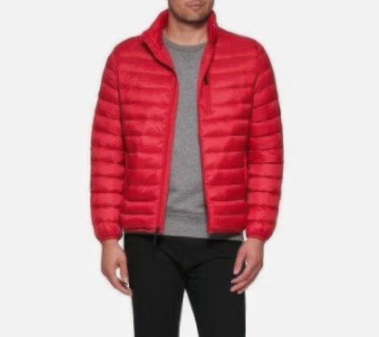 Club Room Men's Packable Quilted Puffer Jacket  Red Size XL