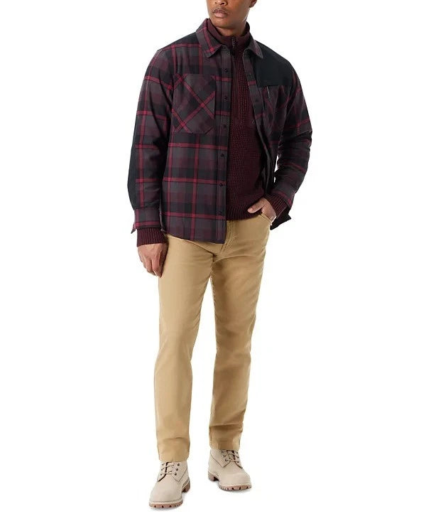 BASS OUTDOOR Men's Utility Brushed Twill Shirt Jacket  Cabernet Size 2XL