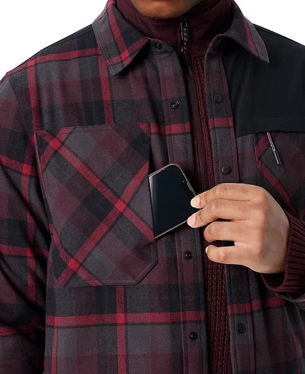 BASS OUTDOOR Men's Utility Brushed Twill Shirt Jacket  Cabernet Size 2XL