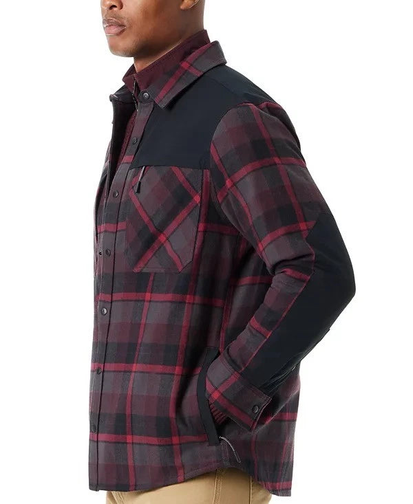 BASS OUTDOOR Men's Utility Brushed Twill Shirt Jacket  Cabernet Size 2XL