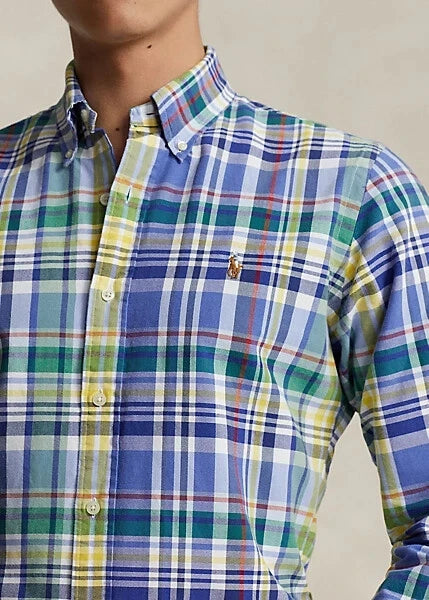Polo Ralph Lauren Men's Classic-Fit Oxford Shirt  Blue/Red Multi Size S
