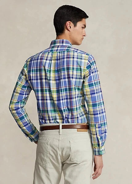 Polo Ralph Lauren Men's Classic-Fit Oxford Shirt  Blue/Red Multi Size S