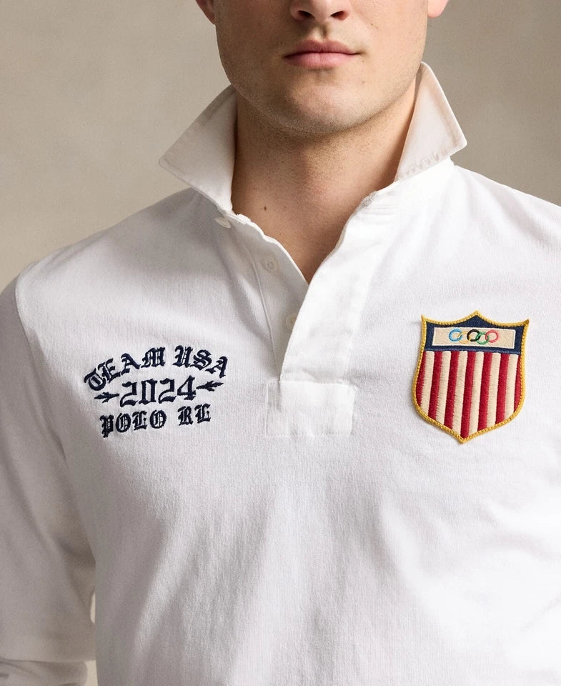 Polo Ralph Lauren Men's Team USA Jersey Rugby Shirt  White Size XL