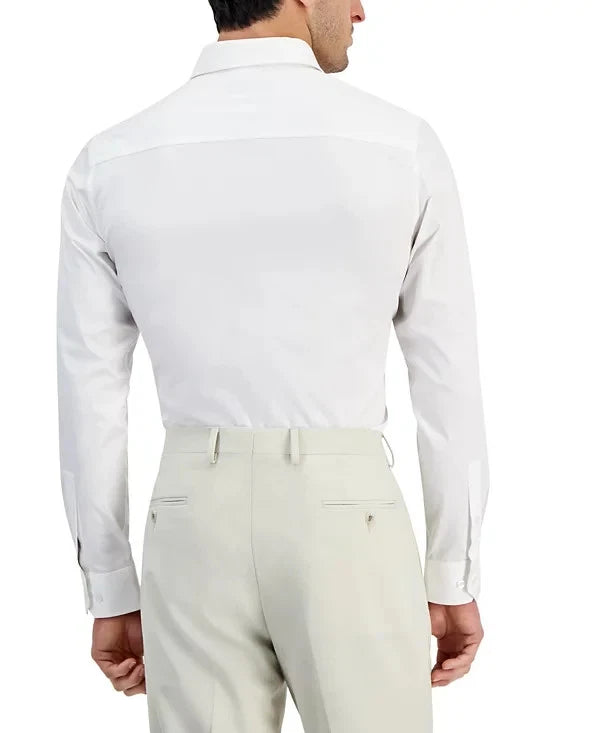 Alfani Men's Slim-Fit Solid Dress Shirt  Bright White 17/17.5 36/37 (No Tag)