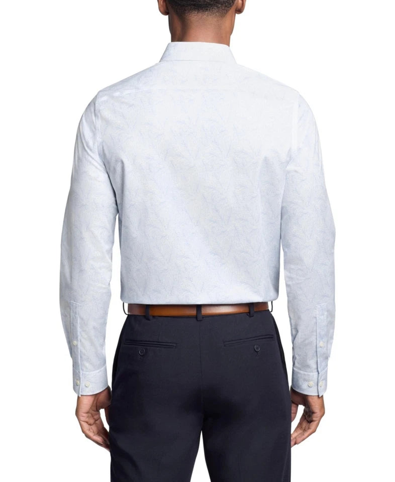 Michael Kors Men's Slim-Fit Dress Shirt  Blue Multi 15/15.5 32/33