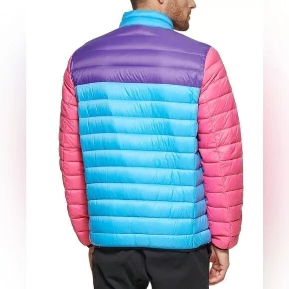 Club Room Men's Packable Quilted Jacket  Pink Multi Size XL