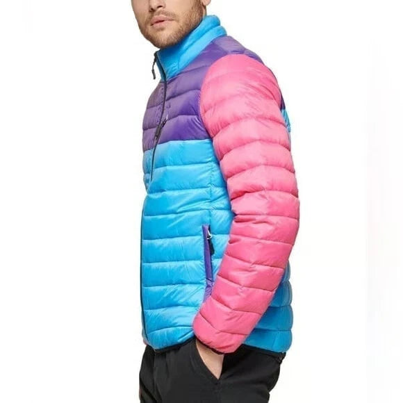 Club Room Men's Packable Quilted Jacket  Pink Multi Size XL