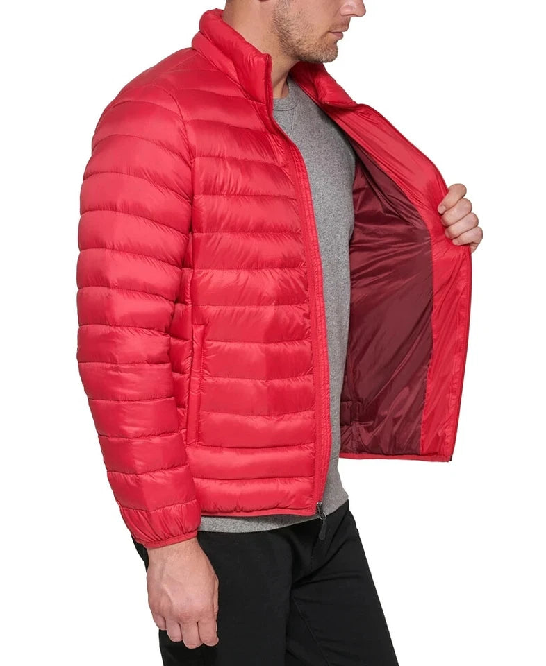 Club Room Men's Packable Quilted Jacket  Red Size XL
