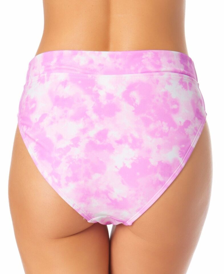 California Waves Juniors Printed High-Waist Bikini Bottoms  Color Pink Tie Dye Size S