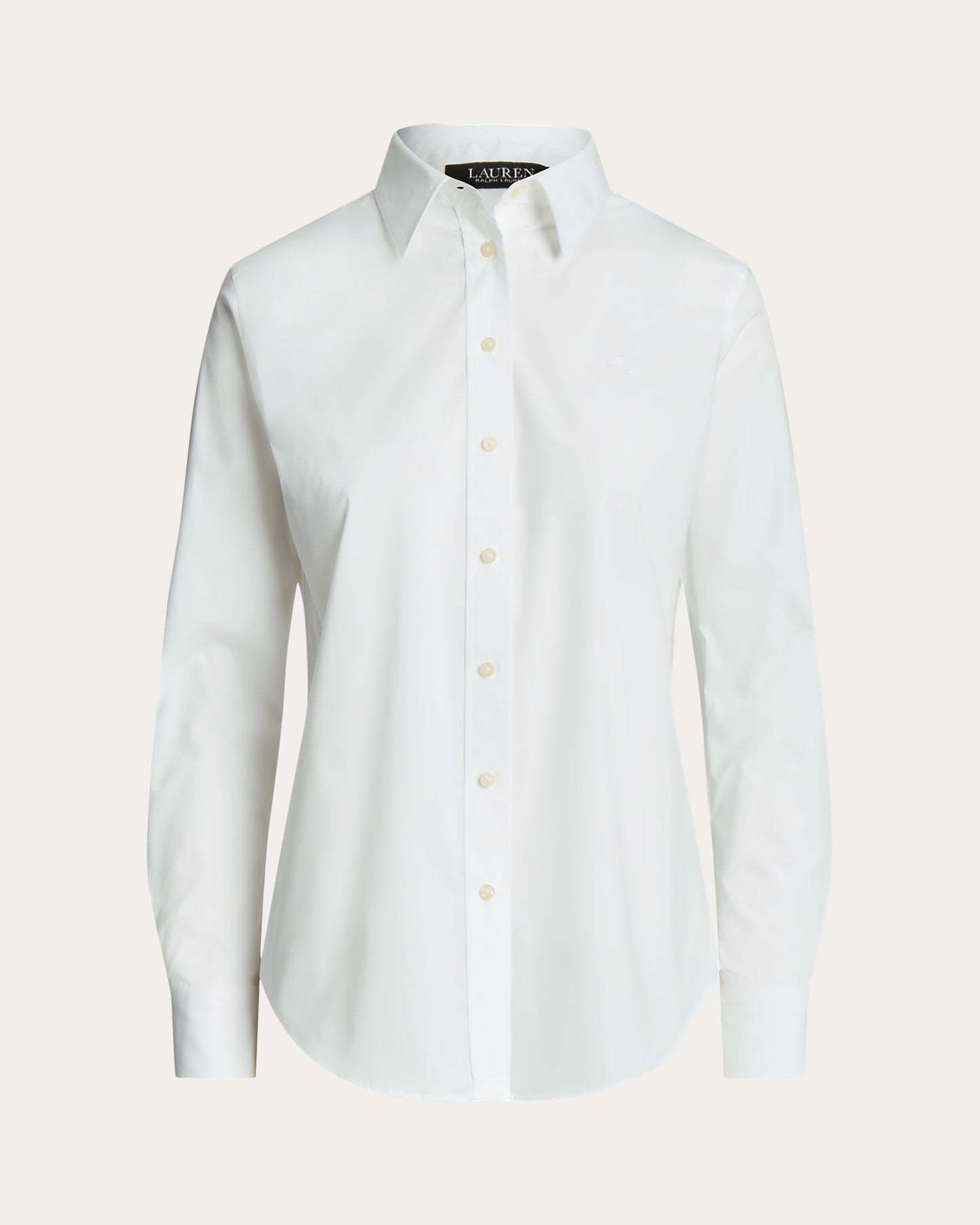 LAUREN RALPH LAUREN Women's Classic Fit Easy Care Cotton Shirt  White Size S