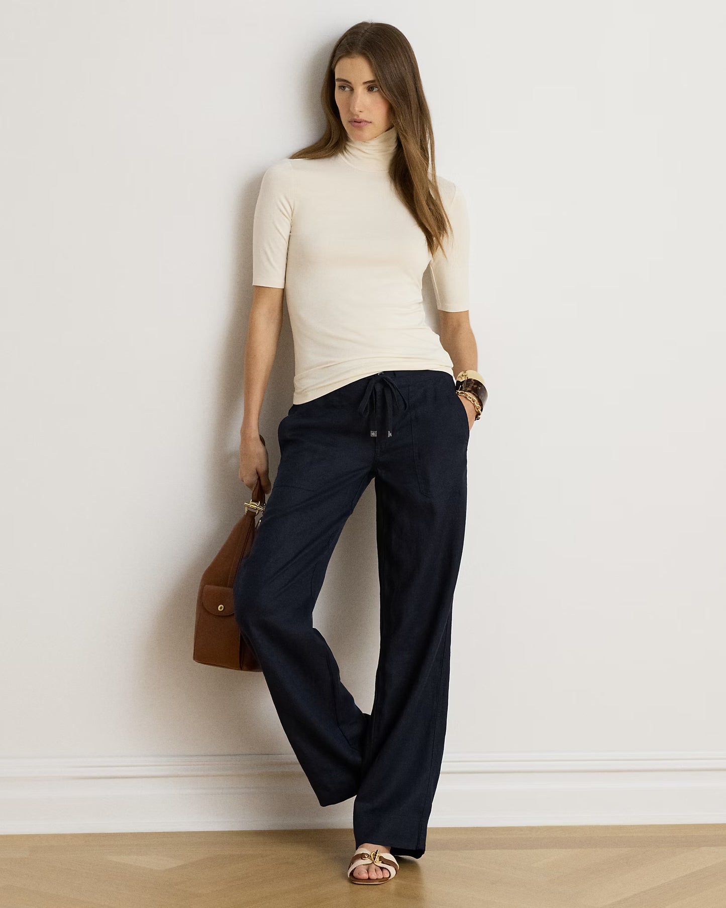 LAUREN RALPH LAUREN Women's Willa Stretch Jersey Turtleneck  White Size XS