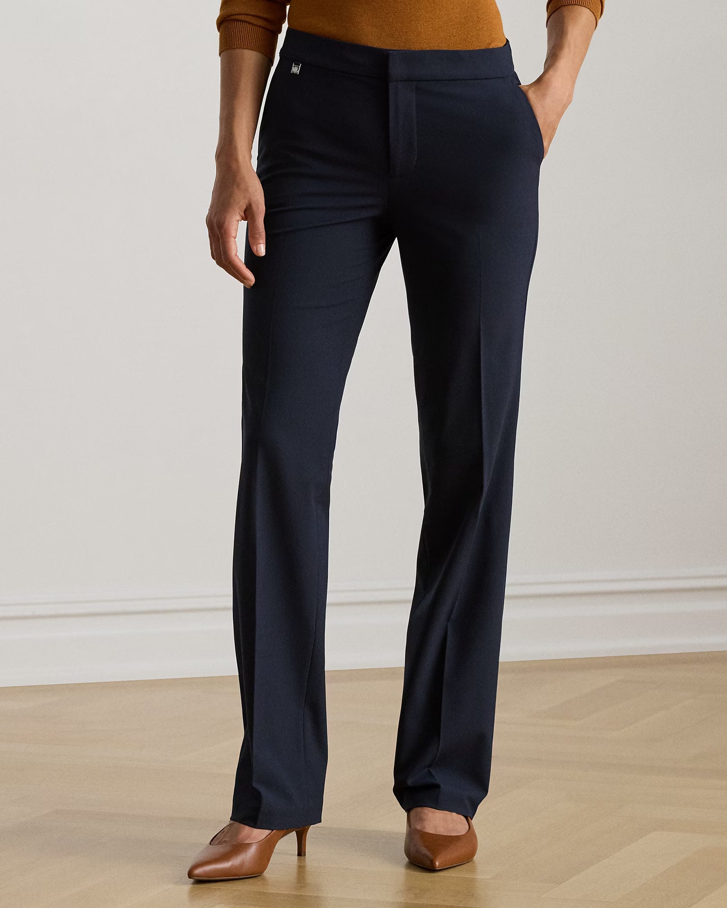 LAUREN RALPH LAUREN Women's Quartilla Straight-Leg Pants  Navy Size 10