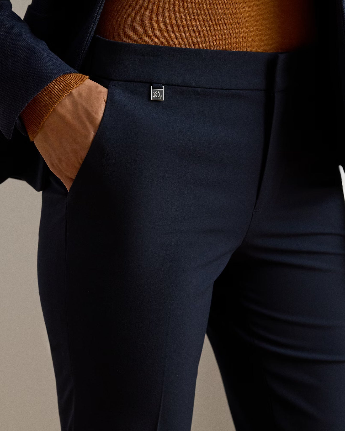 LAUREN RALPH LAUREN Women's Quartilla Straight-Leg Pants  Navy Size 10