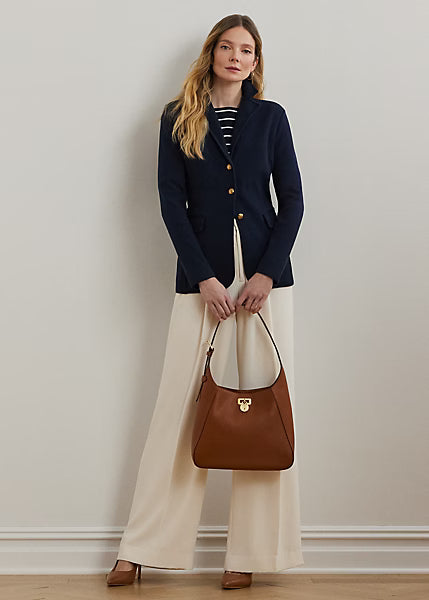 LAUREN RALPH LAUREN Women's Ayelee Cotton-Blend Blazer  Navy Size S