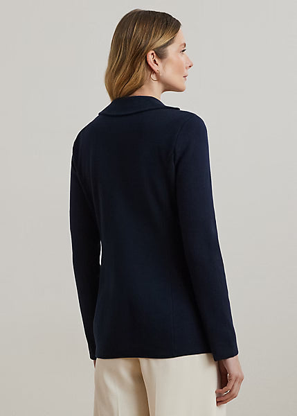 LAUREN RALPH LAUREN Women's Ayelee Cotton-Blend Blazer  Navy Size S