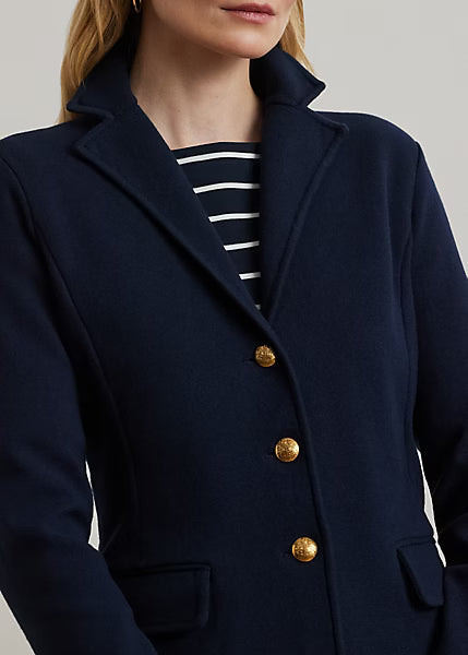 LAUREN RALPH LAUREN Women's Ayelee Cotton-Blend Blazer  Navy Size S