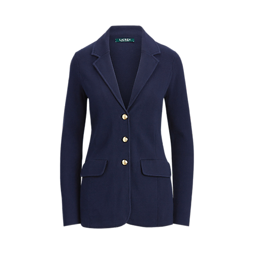 LAUREN RALPH LAUREN Women's Ayelee Cotton-Blend Blazer  Navy Size S