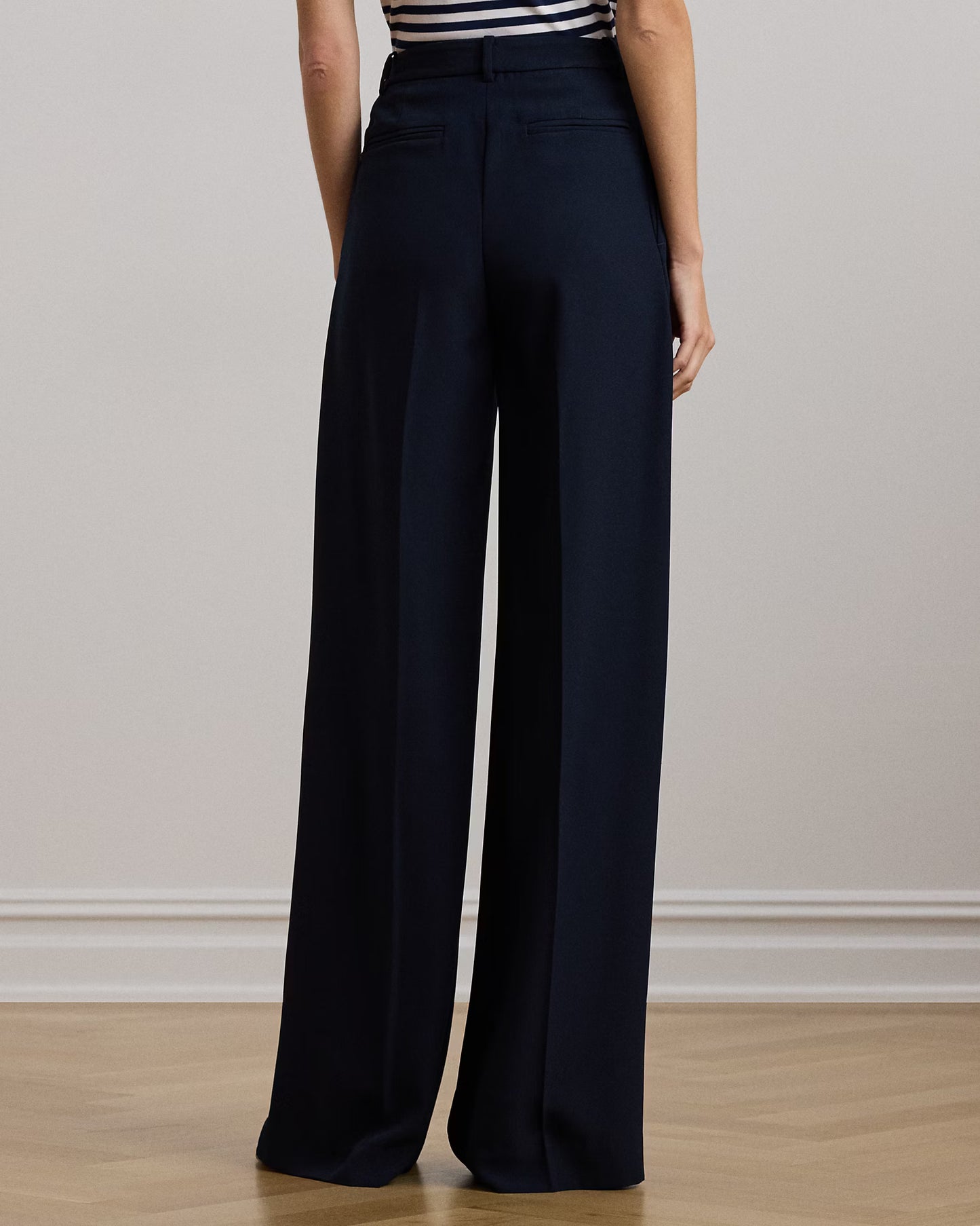LAUREN RALPH LAUREN Women's Double-Faced Georgette Wide-Leg Pants  Lauren Navy Size 16