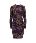 Lauren Ralph Lauren Women's Paisley Twist-Front Stretch Jersey Dress  Color Purple Multi Size 4