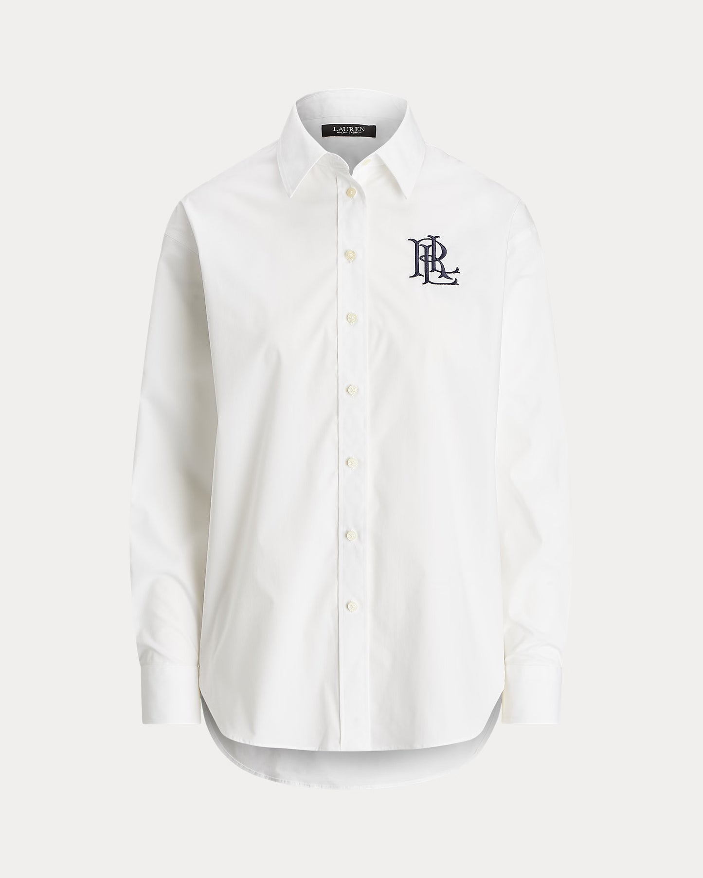 LAUREN RALPH LAUREN Women's Relaxed Fit Stretch Cotton Shirt  White Size L