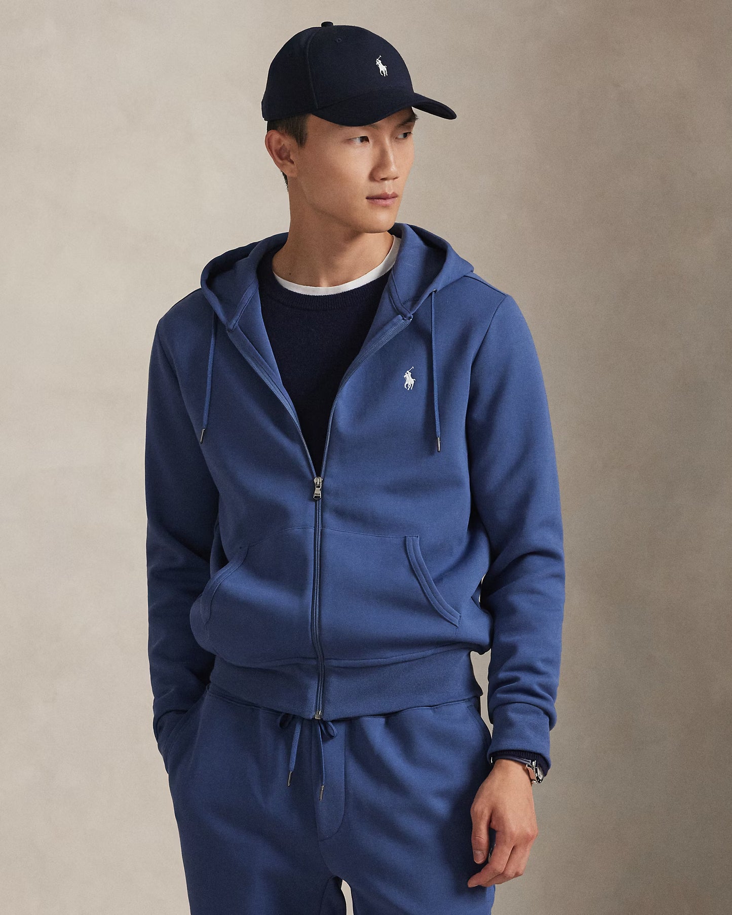 Polo Ralph Lauren Men's Double-Knit Full-Zip Hoodie  Night Navy Size 2XL