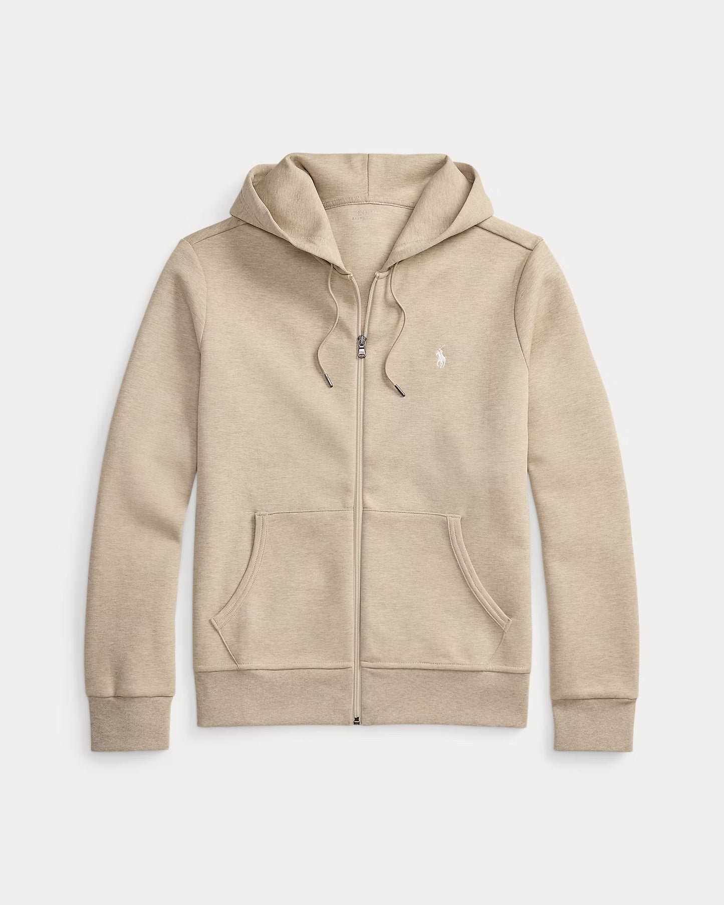 Polo Ralph Lauren Men's Double-Knit Full-Zip Hoodie  Tuscan Beige Heather Size 2XL