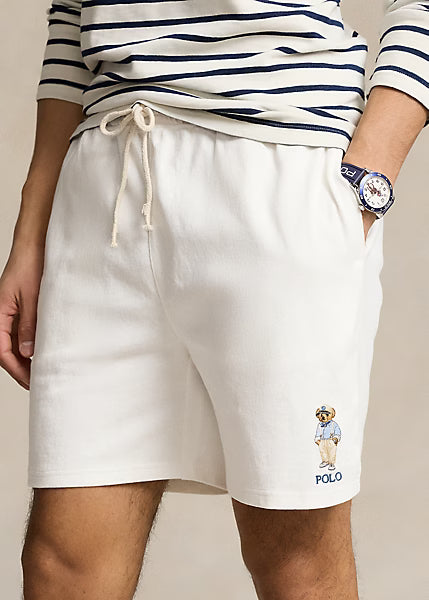 Polo Ralph Lauren Men's 6-Inch Polo Bear Jersey Shorts Deckwash White Hmgwy Bear Size 2XL