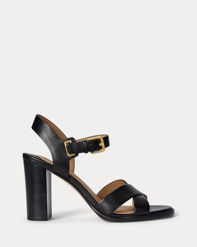 Lauren Ralph Lauren Women's Emeryn Block Heel Sandals   Black Size 7