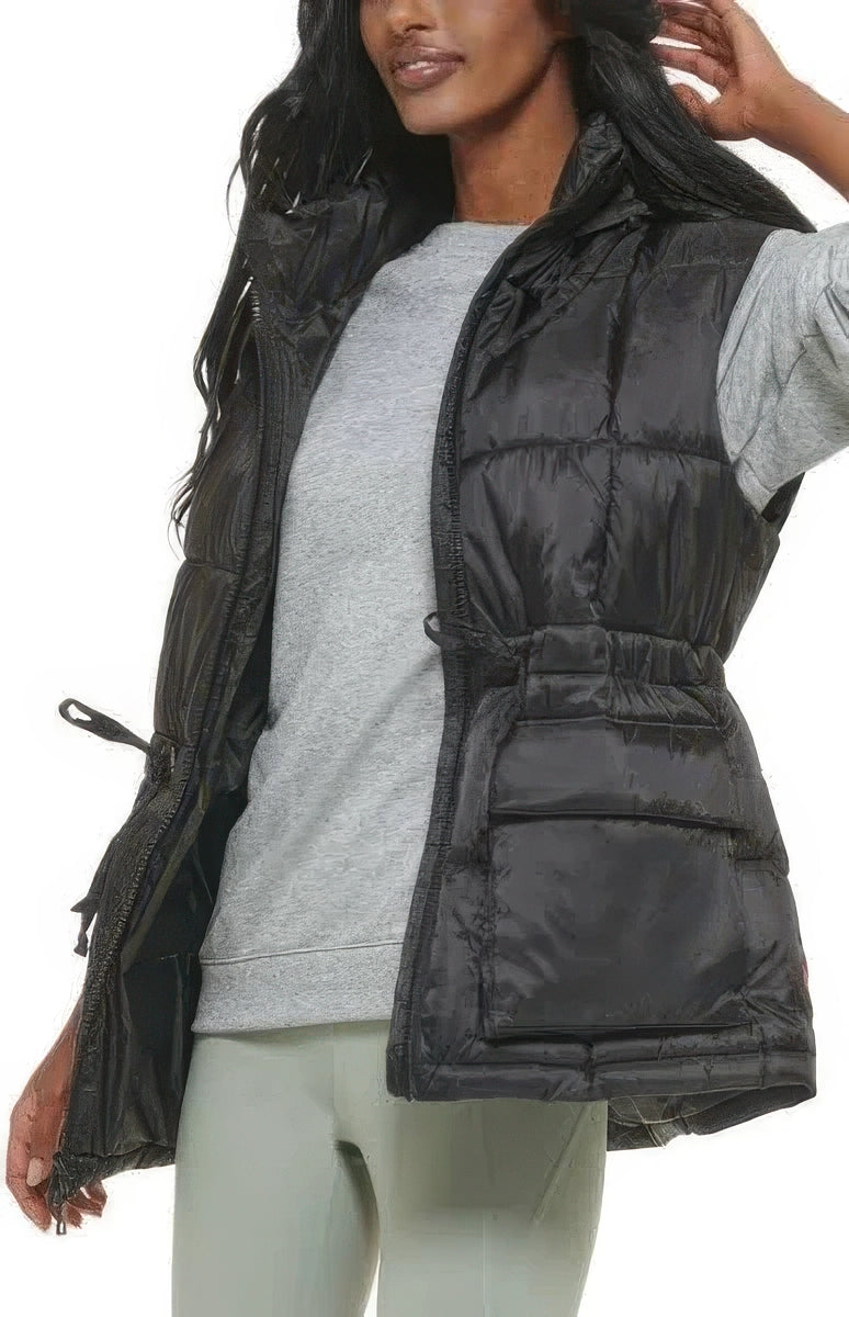 Levi's Women's Quilted Megan Hooded Puffer Vest  Black Size S
