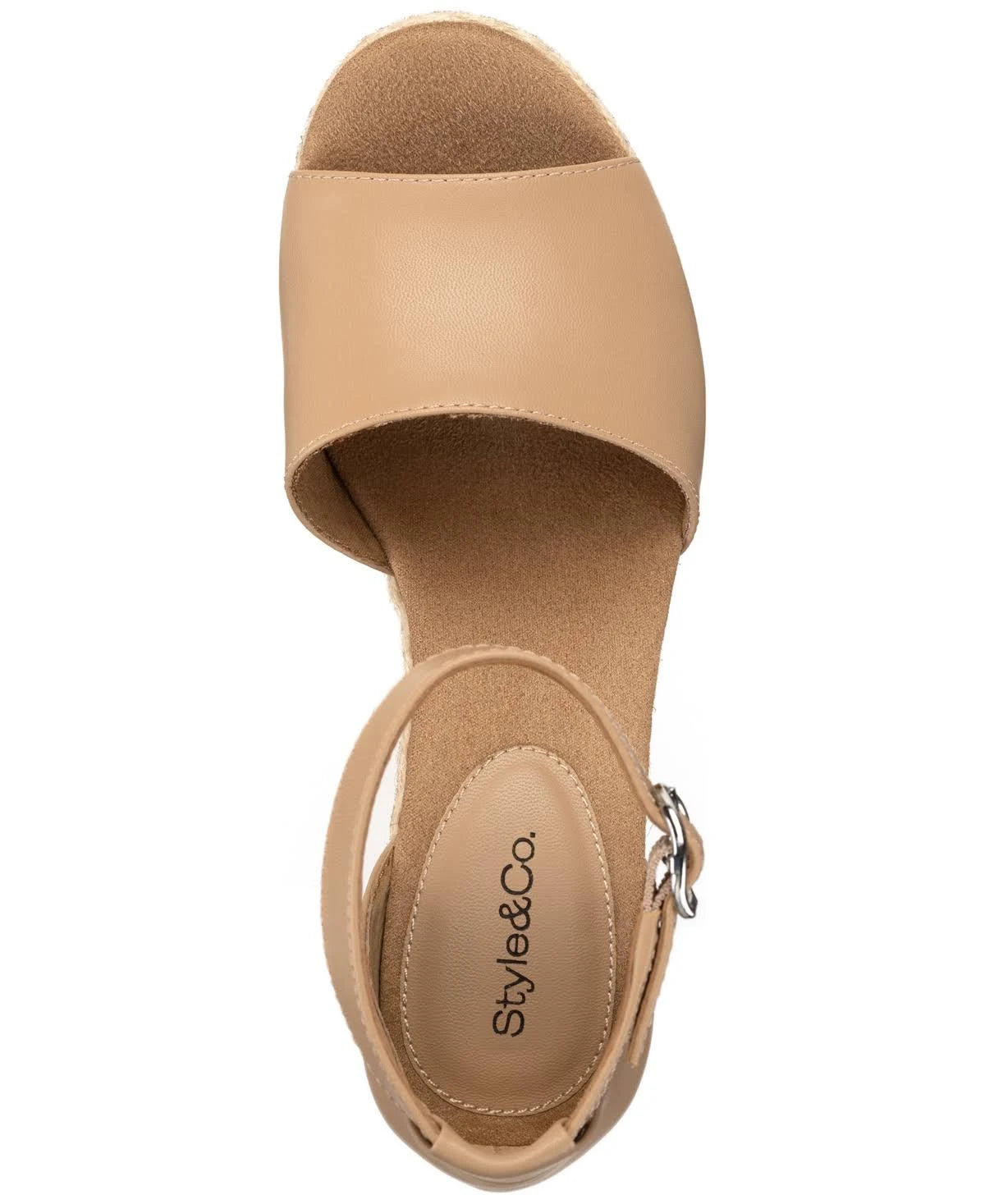 Style & Co  Women's Seleeney Wedge Sandals  Nude Smooth Size 8