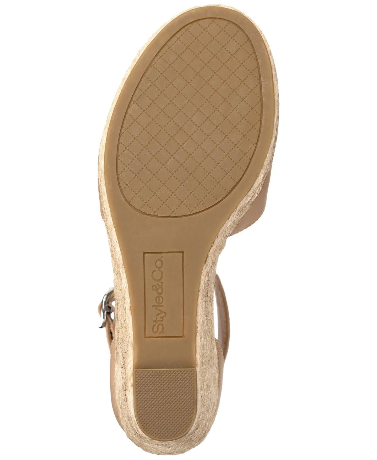 Style & Co  Women's Seleeney Wedge Sandals  Nude Smooth Size 8