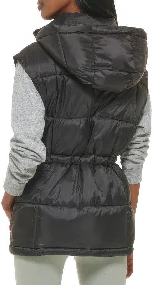 Levi's Women's Quilted Megan Hooded Puffer Vest  Black Size S