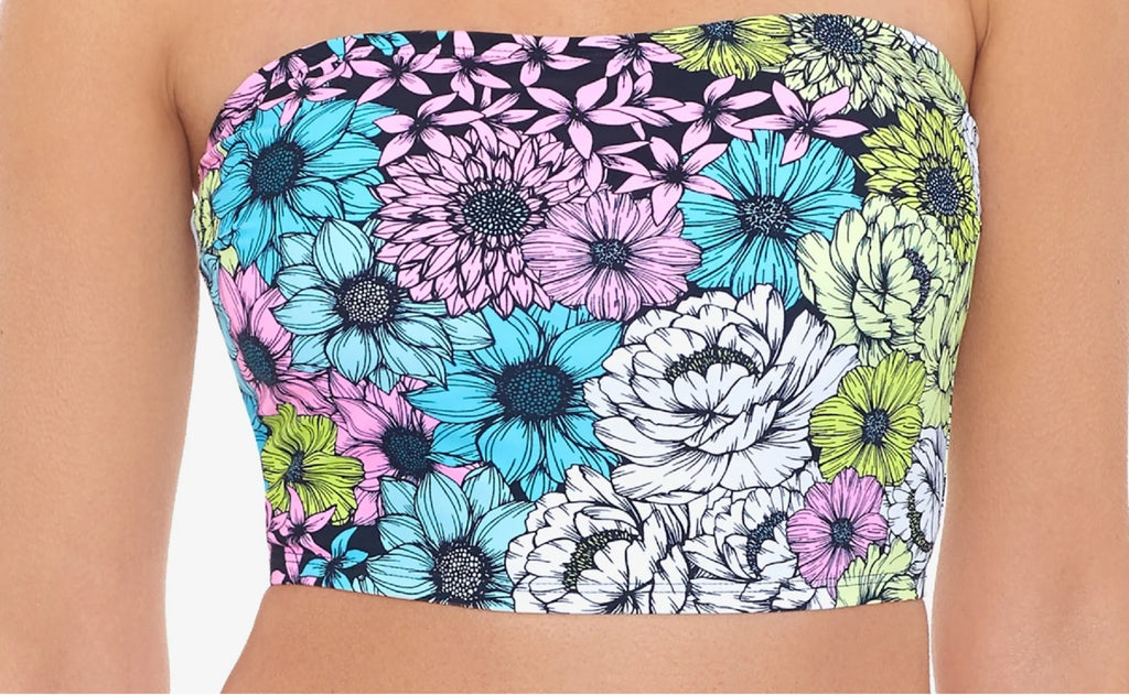 Salt + Cove Juniors Blossomed Printed Tube Bikini Top  Multicolor Size S