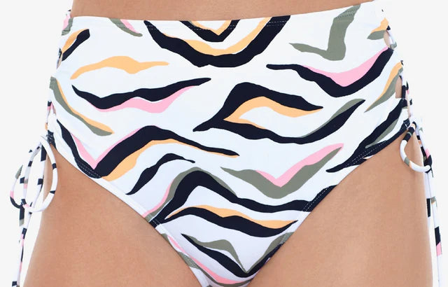 Salt Cove Juniors Seeing Stripes High-Waist Bikini Bottoms  Color White Multi Size L
