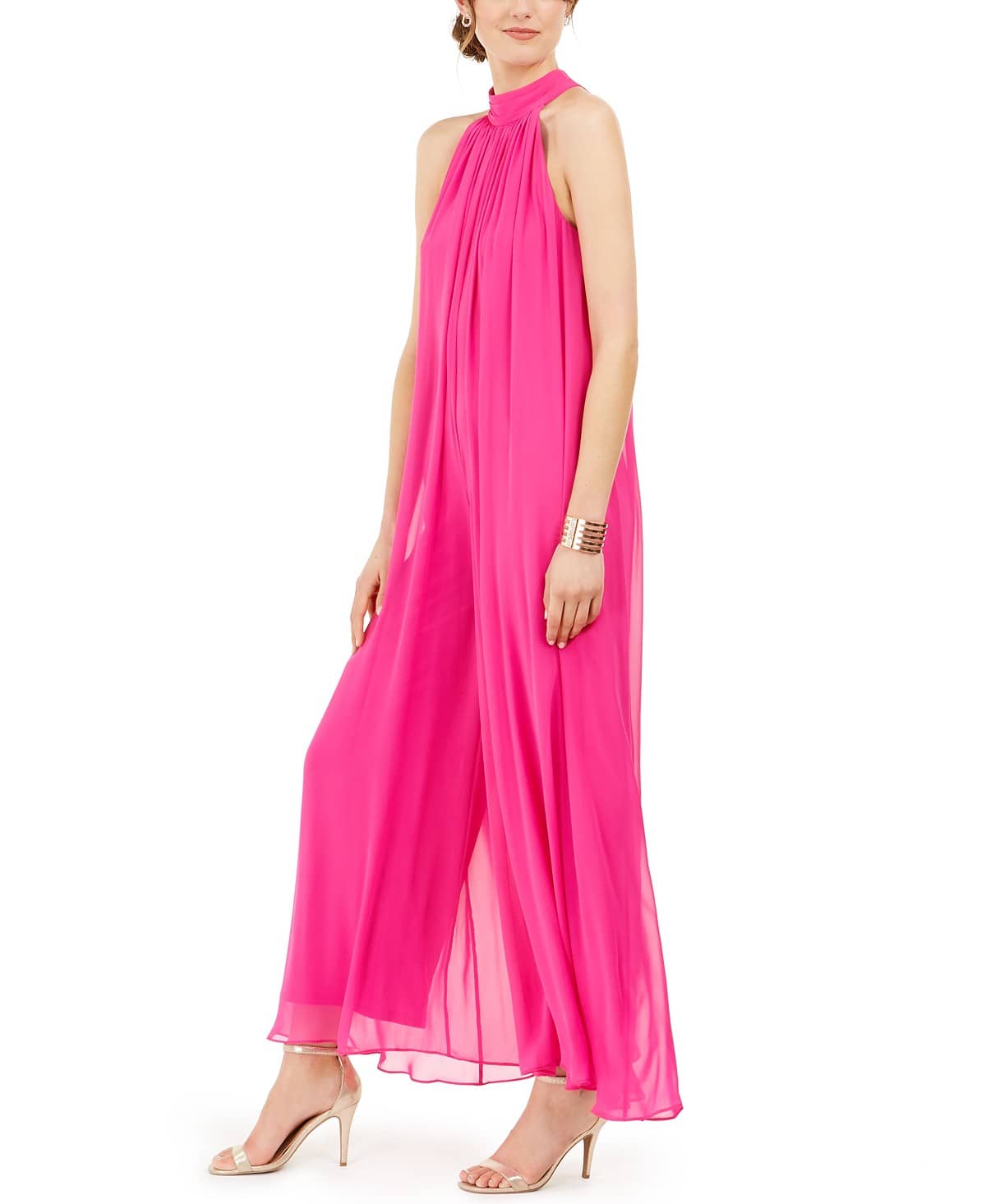 MSK Women’s High-Neck Jumpsuit  Color Fuschia Pink Size M