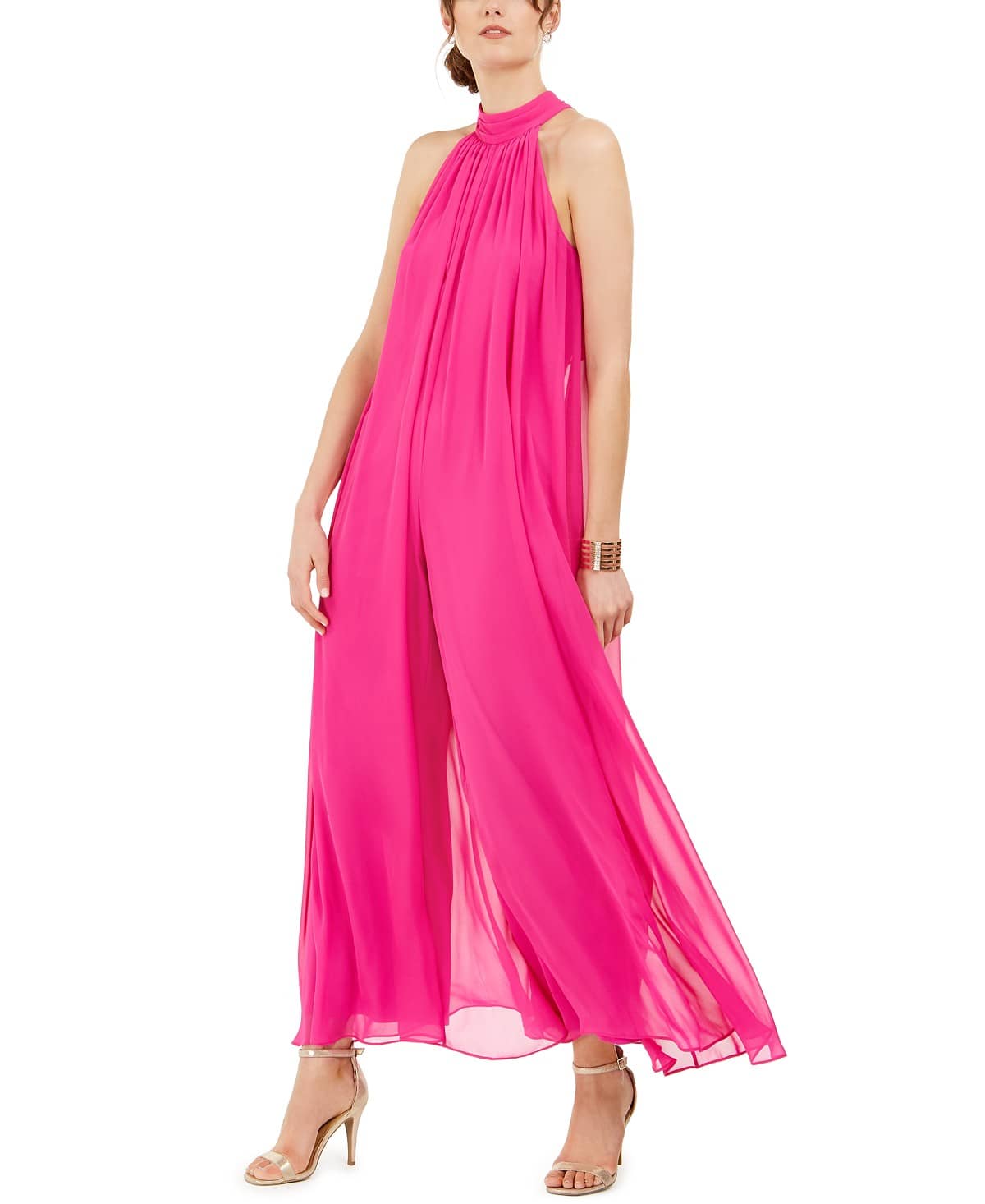 MSK Women’s High-Neck Jumpsuit  Color Fuschia Pink Size M