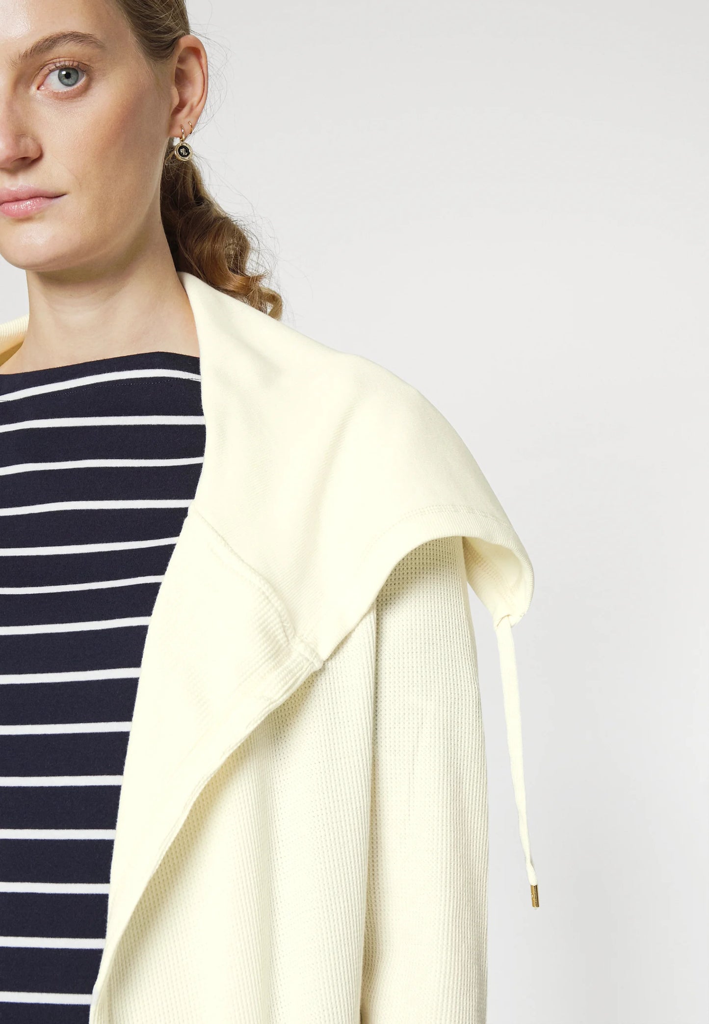 Lauren Ralph Lauren Thermal Waffle-Knit Cardigan  Color Pale Cream size XS