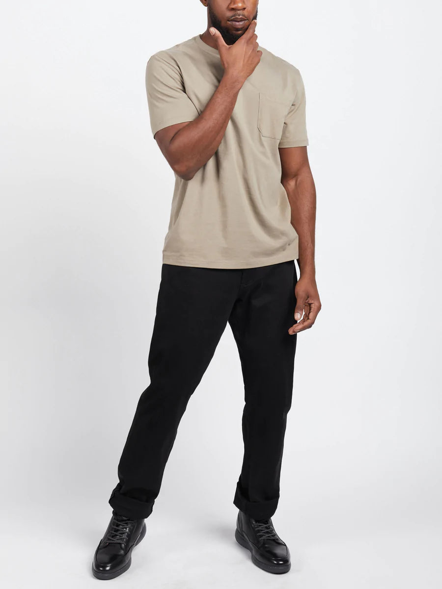 RICHER POORER Aaron Pocket Tee  COLOR Warm Gray Size S