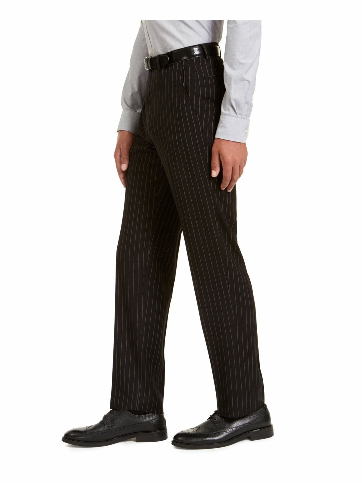 Sean John Men's Stretch Pinstripe Regular Fit Pants  Color Black W31XL30